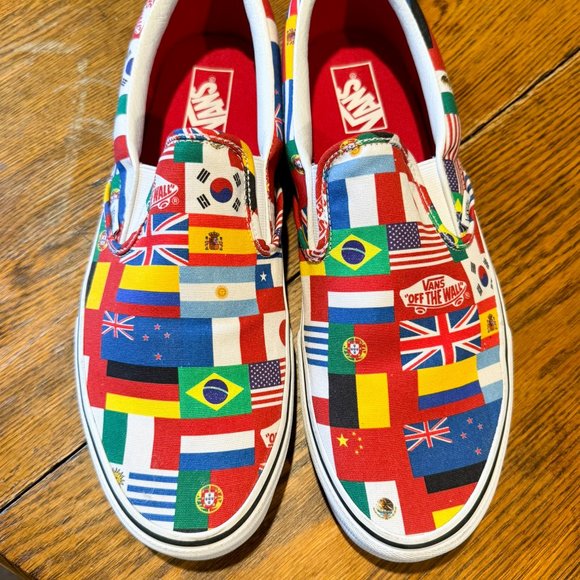 Vans 2018 World Cup Flags Sneakers, Men's Size 13M, Rare, Like New! - Picture 1 of 5
